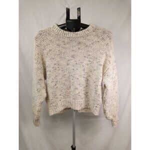 A.N.A. Women's White Gray Speckled Knit Sweater Size XS
